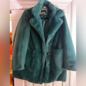 Blue/green furry jacket